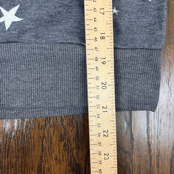 Wildfox Sweatshirt Medium Blue Stars Cropped Hoodie Pullover Women's Casual - Picture 9 of 10